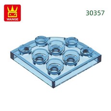 라운드 코너 블록 컬러 곡선 벽돌과 기술 부품, 15. 79.Trans-Dark Blue, 1개