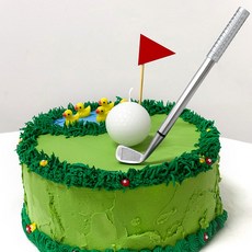 골프공 초 골프채볼펜 세트 케이크 생일초 실버