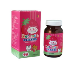 Defense 兒童保護力 酵母葡聚多醣咀嚼錠，提升保護力，無添加，兒童健康首選, 1個, 兒童保護力咀嚼錠80錠-草莓
