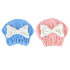 솔버 빨리 마르는 헤어캡, 2개, 핑크+블루