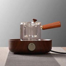 다도 하이라이트 스토브 1구 끓이기용 흰색 티포트, 호두차스토브+사이드핸들찻주전자