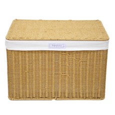 쏠리또 내츄럴 PP라탄 덮개사각바구니 옵션2(40x26x27cm), 안감포함, 1개, 덮개 옵션2번 옅은갈색(light brown)