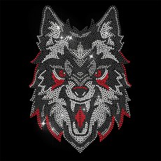 1개 유리 핫픽스 라인스톤 다리미 부착형 아플리케 의상 액세서리 (옷 가방 바지용) 늑대 무늬 297x210mm, 혼합색