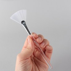 쥴레 부채꼴 브러시 팩붓 모델링 필링 마스크 도구 피부 미용 페이스용 브러쉬, 1개, 화이트+투명