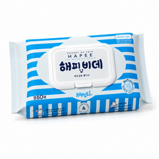 해피비데 화장실용 물티슈 캡형 60g <<런칭특가>>, 20개, 60매입