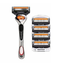 Schtus 5중날 남자 면도기 + 리필 4입 세트 질레트 호환 면도기세트, 1세트