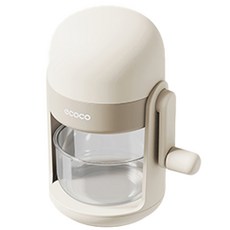 【ECOCO】意可可手動刨冰機 家用小型刨冰機 手摇碎冰機 擺攤不插電, 象牙白, 1個, 雙色冰盒 1個