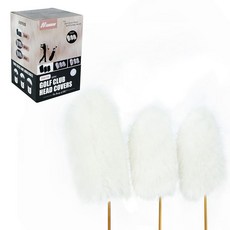 Sand 샌드IAN 3팩 골프 클럽 드라이버 우드 하이브리드 헤드 커버 인조 모피 밍크 부드럽고 매끄럽고 푹신하고 이지 핏 보호 헤드커버 (화이트), Sand 샌드IAN, 3팩, 골프 클럽 드라이버 우드