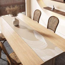 侘寂風 防水防油 餐桌墊 桌旗 簡約皮革防燙長條桌布, 1個, 隨風飄揚,30*40cm 可做餐墊, 30*40cm