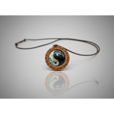 빈티지 태극 흑백룡 우드 목걸이 코스프레 소품 장식