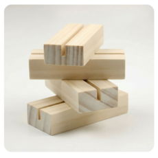 [다있어유] 고급 두툼한 원목 우드 꽂이 엽서 메뉴판 사진 거치대, 4개, 1단