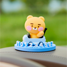 카카오 라이언 피규어 주차번호판 자동차 카 인테리어, 1개