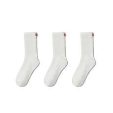 바비 번스 남녀공용 양말 3팩 세트 BB101N1-01, FREE, 화이트