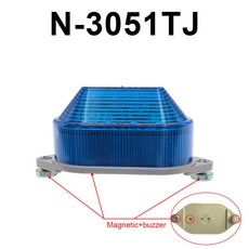 신호 경고 스트로브 TB40 N 305 2 24 220V 표시기 LED 램프 깜박이는 빛 보안 경보 IP44 부저 자기, 12V, N-3051TJ Blue