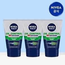 니베아 맨 오일 컨트롤 훼이스 워시 폼, 100g, 3개