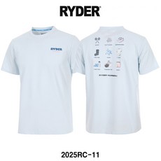 라이더 티셔츠 배드민턴 반팔 상의 남성 여성 반팔티 코튼라이크 오버핏 스카이블루 2025RC-11