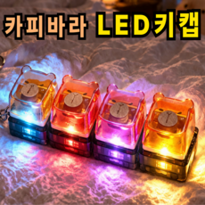 키캡하우스 카피바라 LED 키캡 키링 딸깍이 클리커 말랑 감성 키보드 키홀더, 1개, 투명 브라운
