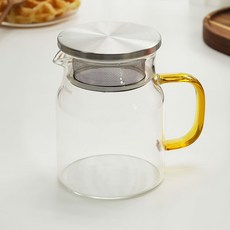 티온 내열유리 차주전자 저그+거름망뚜껑세트 티포트, 2개, 600ml, 투명