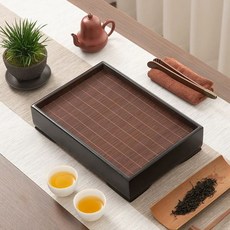 수납형 차판 다도차판 대형 차반 물받이 차트레이 대나무살 2400ml 40x28cm, B. 대나무 돗자리 찻상 대형 40x21x4cm