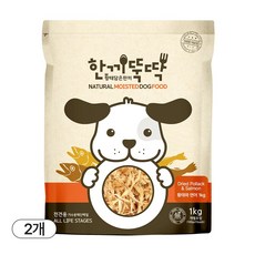 한끼뚝딱 전연령 강아지 황태담은 소프트 사료 습식, 연어+황태, 1kg, 2개