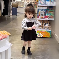 女童小中童連衣裙裙子秋裝新款 韓版 洋氣寶寶兒童童裝春秋 長袖 公主