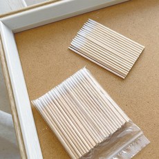 100入防溢膠棉籤 美甲店專用 甲面清潔 細小頭 尖頭棉頭清潔 甲緣工具, 1個, 100支 擦溢膠棉籤棒