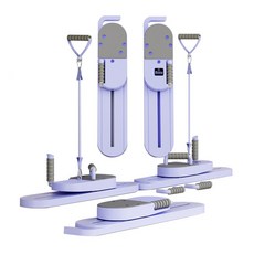 分體式計數健腹板 滑雪機 智能顯示 多功能 居家健身器材, 智能計數款 夢幻紫, 1個