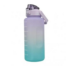 러닝물병 빨대 있는 대용량 스포츠 물병 체중계 그라디언트 주전자 야외 플라스틱 휴대용 2 리터 피트니스, 1개