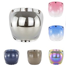 자체브랜드 오토바이 바이크 오픈페이스 헬멧 클래식 레트로 버블쉴드 스윙어댑터 포함, 라이트옐로우