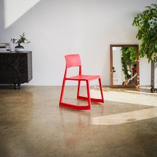팁톤 레드 체어 / 카페 의자, 1개