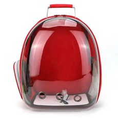 寵物太空艙背包，透氣大空間，耐磨便攜，貓咪狗狗適用, 紅色,升級全景透明款, 1個