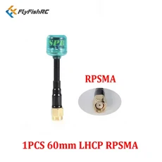 FlyFishRC Osprey 5.8Ghz 안테나 SMA RPSMA UFL MMCX LHCP/RHCP 안테나 RC FPV 프리스타일 레이싱 드론용, 60MM Cyan SMA RHCP