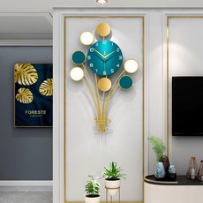 꿈의 상점 북유럽 현대 거실벽시계 무소음벽시계 집들이선물, 64X40CM