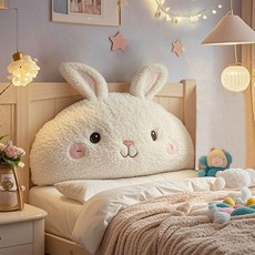 헤드쿠션 아이방 부드러운 등받이 쿠션 등 커버 허리 등쿠션 침대등받이 대형쿠션 크리스마스쿠션, K-얌전한 작은 토끼