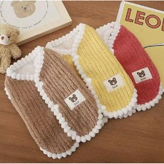 바사바사 강아지옷 퐁퐁 후리스, 브라운, 1개