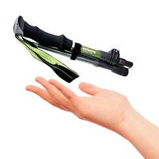 스몰맥스 초경량 초소형 접이식 두랄루민 등산스틱 7075 T6, 그린, 1세트