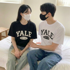 [국내매장판] 예일 YALE 로고 투톤아치 데일리 시그니처 반팔 티셔츠