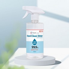 [TJCOMPANY] 헬케어 HealCare 뿌리는 손소독제 핸드 클린 워터 세니타이저 스프레이 500ML 의약외품 에탄올 62%, 1개