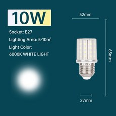 LED 전구 E27 E14 옥수수 램프 촛불 조명 10W 20W 24W 침실 거실 장식 봄빌라 110 V 220V, [01] E27 10W, 1개