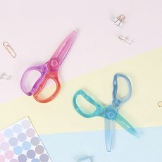 코미코 가위 안전가위 유아용 학용품 반투명 랜덤