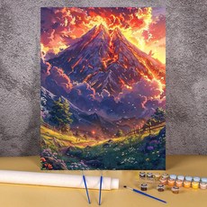 숫자 별 풍경 페인트 아크릴 드로잉 캔버스 유화 키트 성인용 숲 산 장식 218191, 40x50cm 42colors, HMA135465