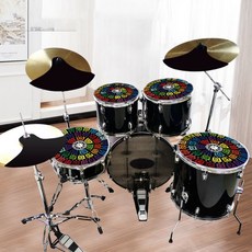 어쿠스틱 드럼 고무 패드 세트 쉴드 셀프 방음 가정용, 단일사이즈, 5 드럼 3 심벌즈 세트 B, 1개