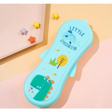 304不鏽鋼兒童學習筷，卡通造型學習筷，可拆洗訓練筷，附餐具盒，多色可選, 恐龍餐具盒-藍, 1個