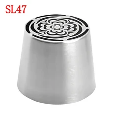 스테인레스 스텐 스틸 러시아어 장착 노즐 과자 쿠키 케이크 퐁당 팁 맞춤형 버터 크림, 06 SL47