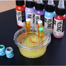 YILONG 紋身針筒墨水杯架 圓形一體針放置架 清洗杯色料杯, 1個, 一盒20個