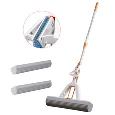 Paradoma 걸레 접이식 대걸레 밀대걸레 흡수력이 강한, 28cm흰색 밀대+ 청소포 리필2개, 1개