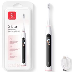 오클린 Oclean 음파 전동칫솔 X Lite 칫솔질 리포트 초미세칫솔모 스마트 스크린 분당72000회, 1개, 그레이