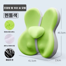 라벨리아 팡쿠 의자 등받이 쿠션 사무실 허리 받침대 메모리폼, 1개, F. pair.K 조절 톱 허리 팬티 그린