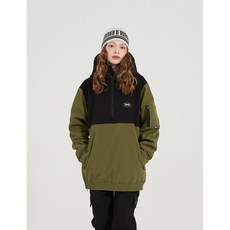 엔쓰리 NNN - 3L TR100 Hood Anorak - JACKET - 올리브+블랙 [오로라 나염] / 남녀공용 스노우보드복 스키복 자켓