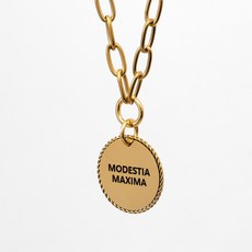 MX PET 로프 펜던트 링크 체인 목걸이 356X 강아지 고양이 각인, 1개, 골드